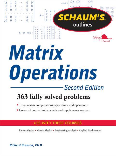 Schaum's Outline of Matrix Operations / Richard Bronson / Taschenbuch / Kartoniert / Broschiert / Englisch / 2011 / MCGRAW HILL BOOK CO / EAN 9780071756044 - Bronson, Richard