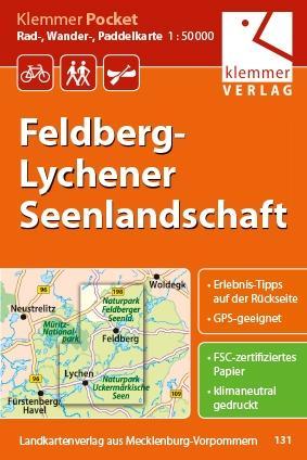 Klemmer Pocket Rad-, Wander- und Paddelkarte Feldberg - Lychener Seenlandschaft 1 : 50 000 / Klemmer-Pocket, GPS geeignet, Freizeit-Tipps auf der Rückseite / Christian Kuhlmann (u. a.) / (Land-)Karte - Kuhlmann, Christian
